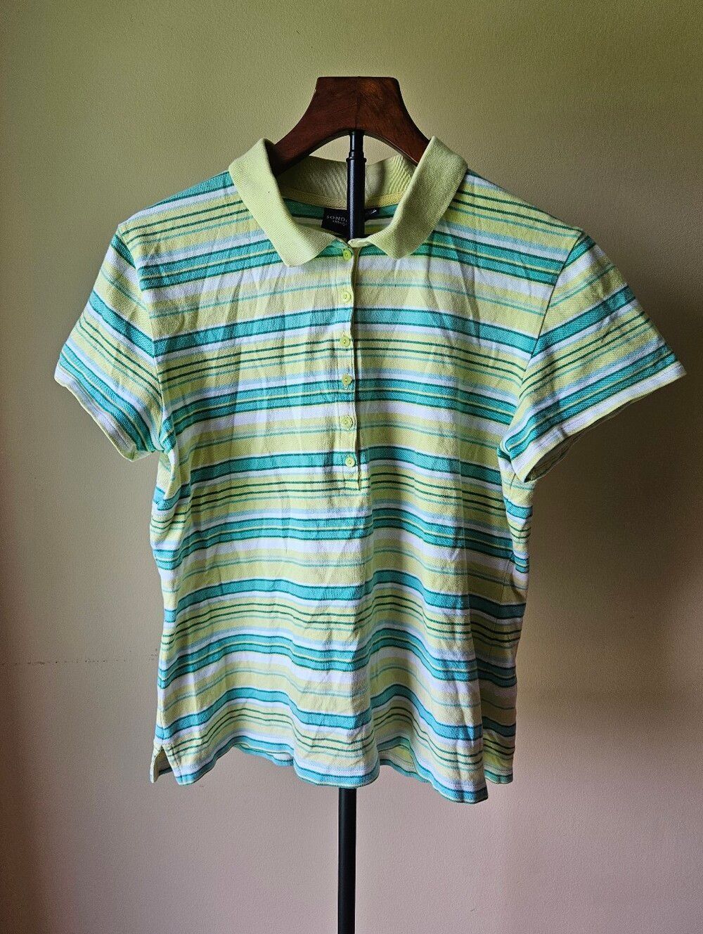 Sonoma Striped Polo in Yellow, Green & White Size XL